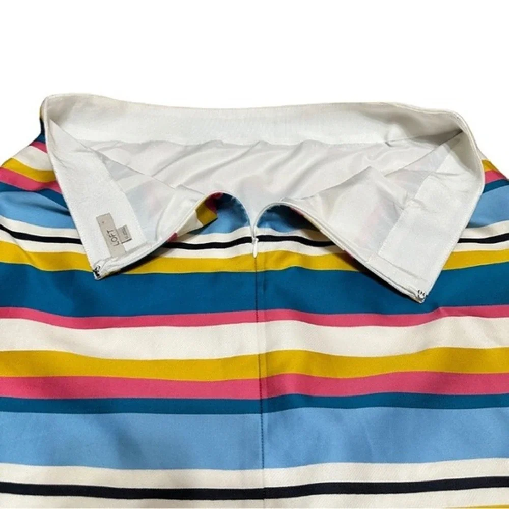 Anne Taylor LOFT Striped Color Block Pencil‎ Skirt Size 12