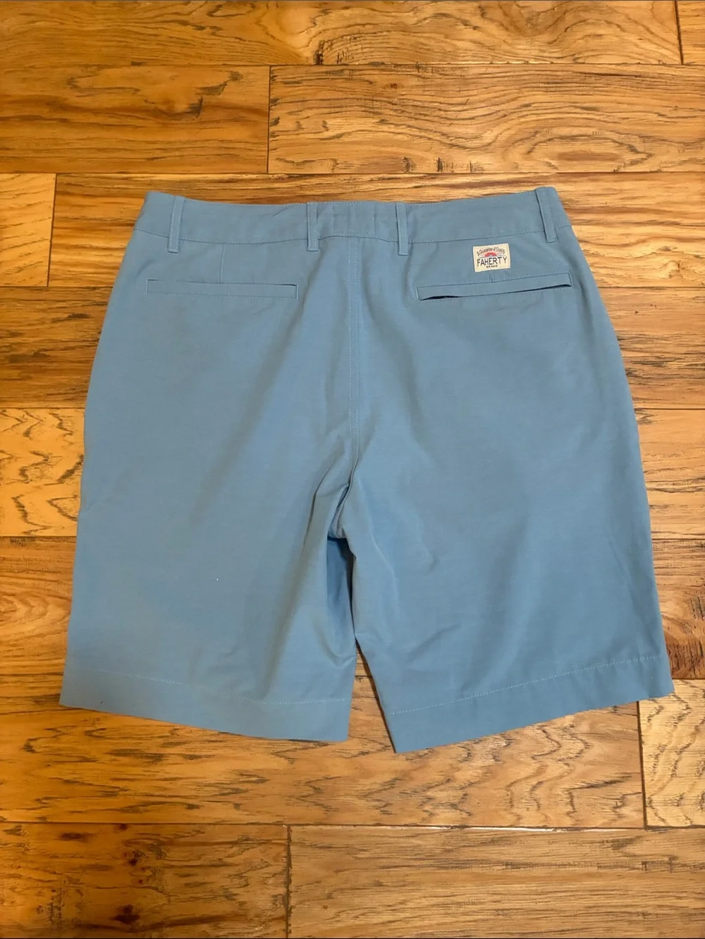 Faherty Seafoam Blue All Day Flat-Front Performance Shorts