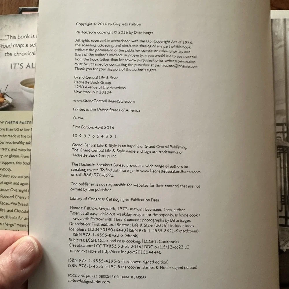 Gwyneth Paltrow Cookbook Lot 2 It's All Easy and My Fathers Daughter