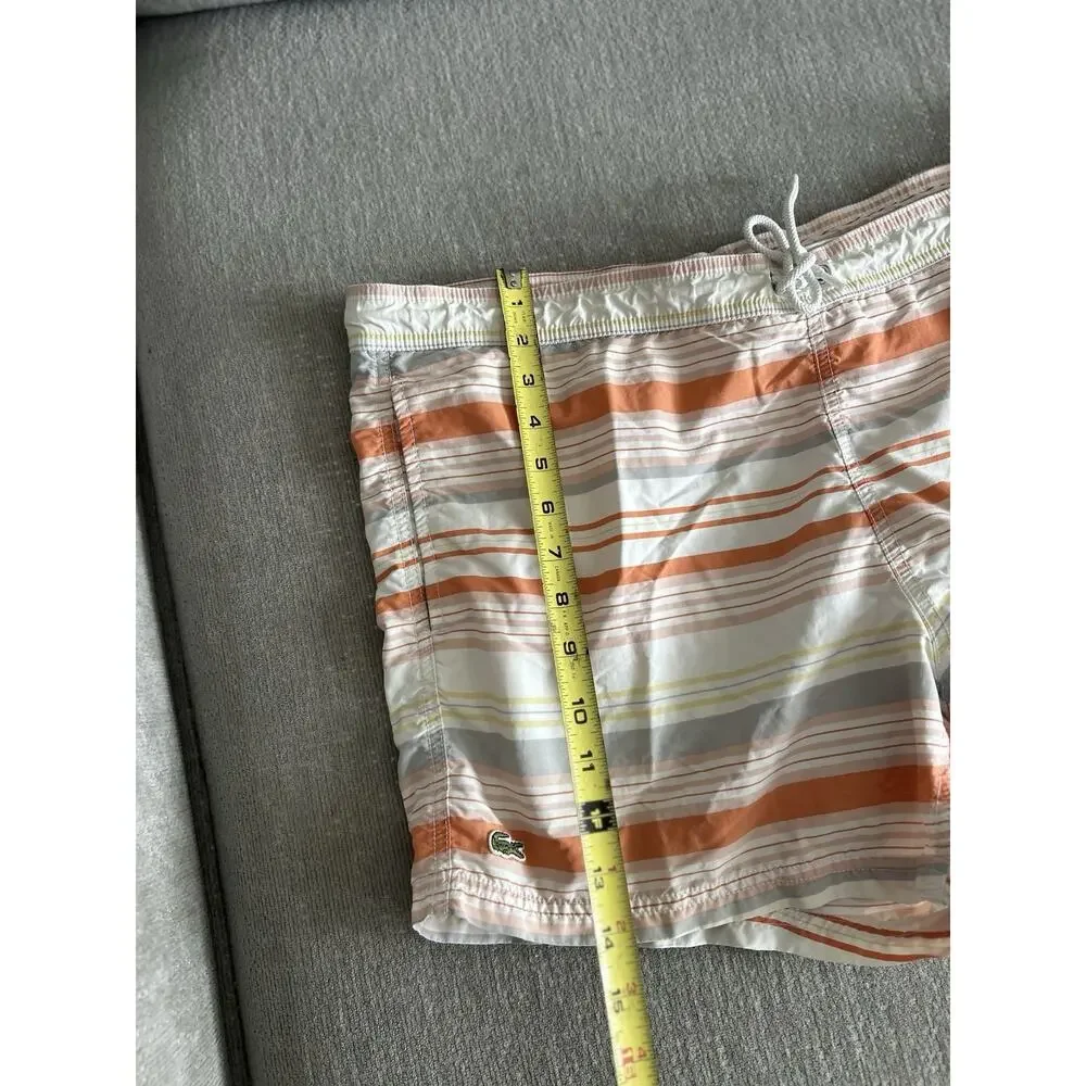 Lacoste Men’s Strip Swim Trunks Shorts Board L Made In France Sailing Club