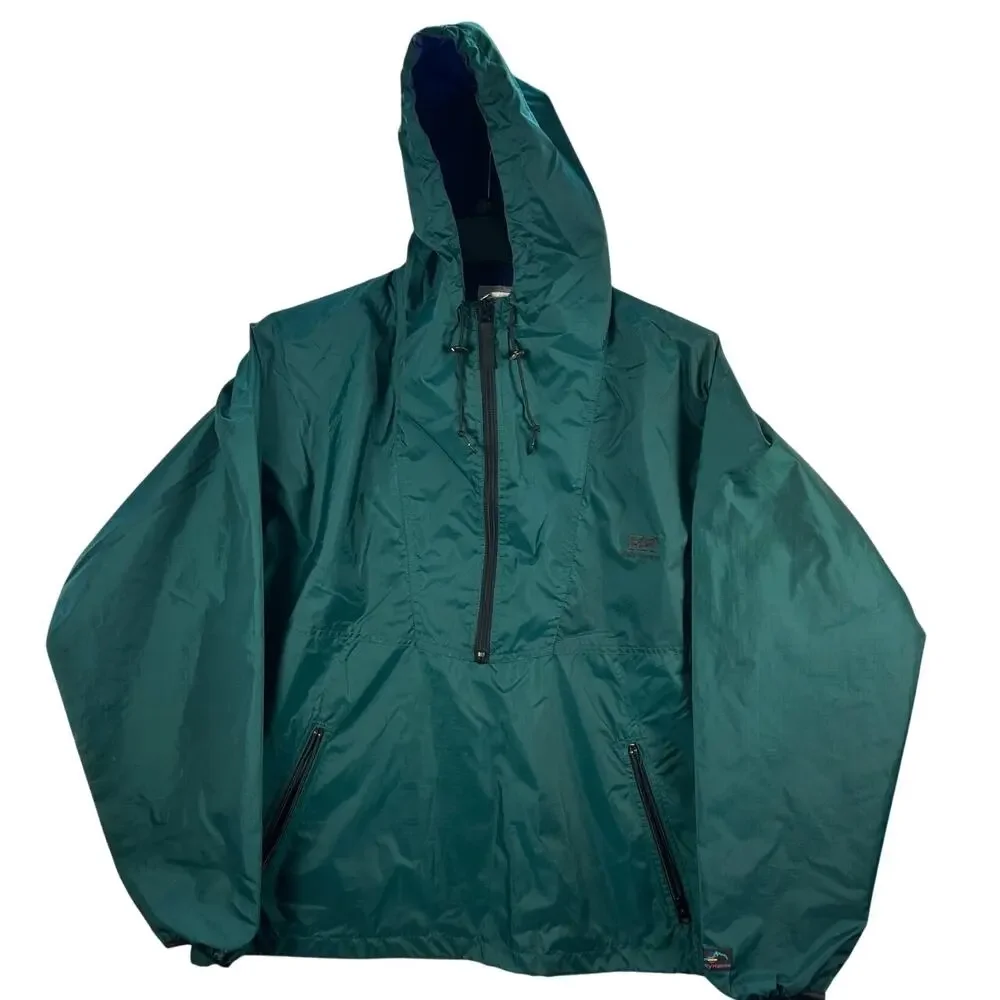 Vintage Helly Hansen Quarter-Zip Rain Jacket – Teal & Purple – Men's Medium