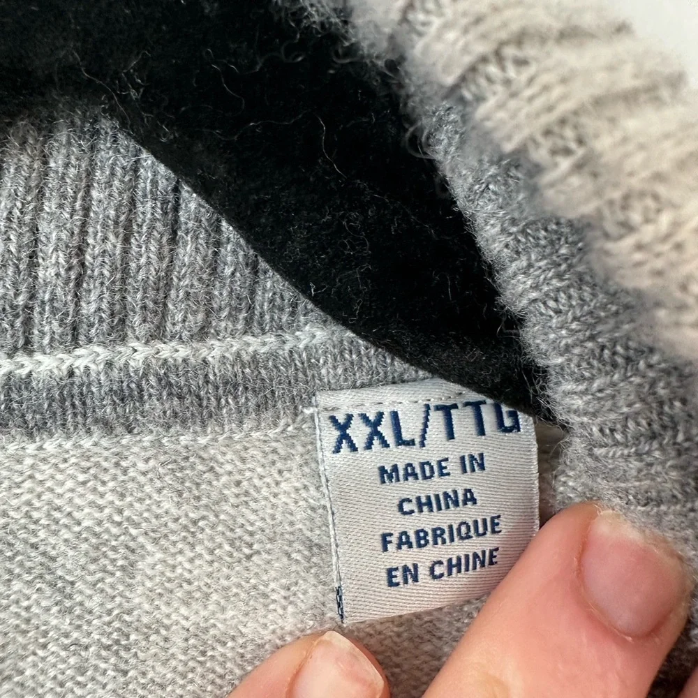 Tommy Bahama Mens Soft Sands Cashmere Button Mock-Neck Sweater in Gray (Sz XXL)
