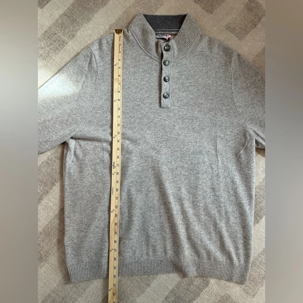 Tommy Bahama Mens Soft Sands Cashmere Button Mock-Neck Sweater in Gray (Sz XXL)