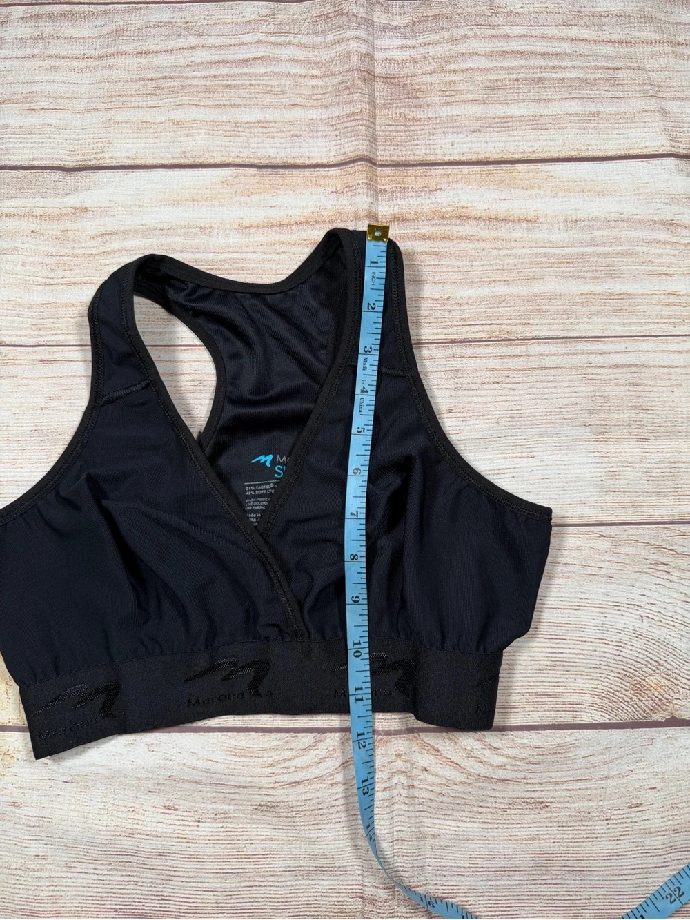 Marena Shape Black V-Neck Supportive Racerback Sports Bra