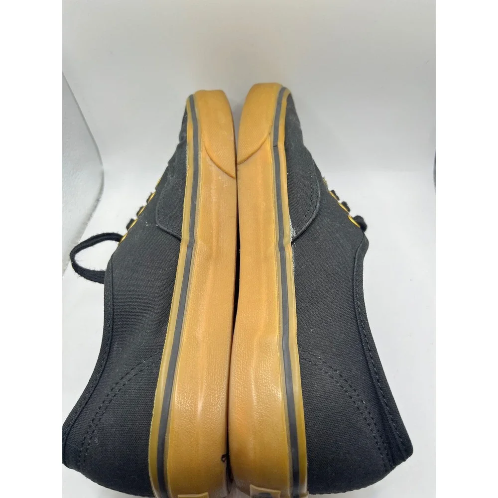 Vans Authentic‎ Black Gum Sole Canvas Sneakers Men US 7.5 Women US 9