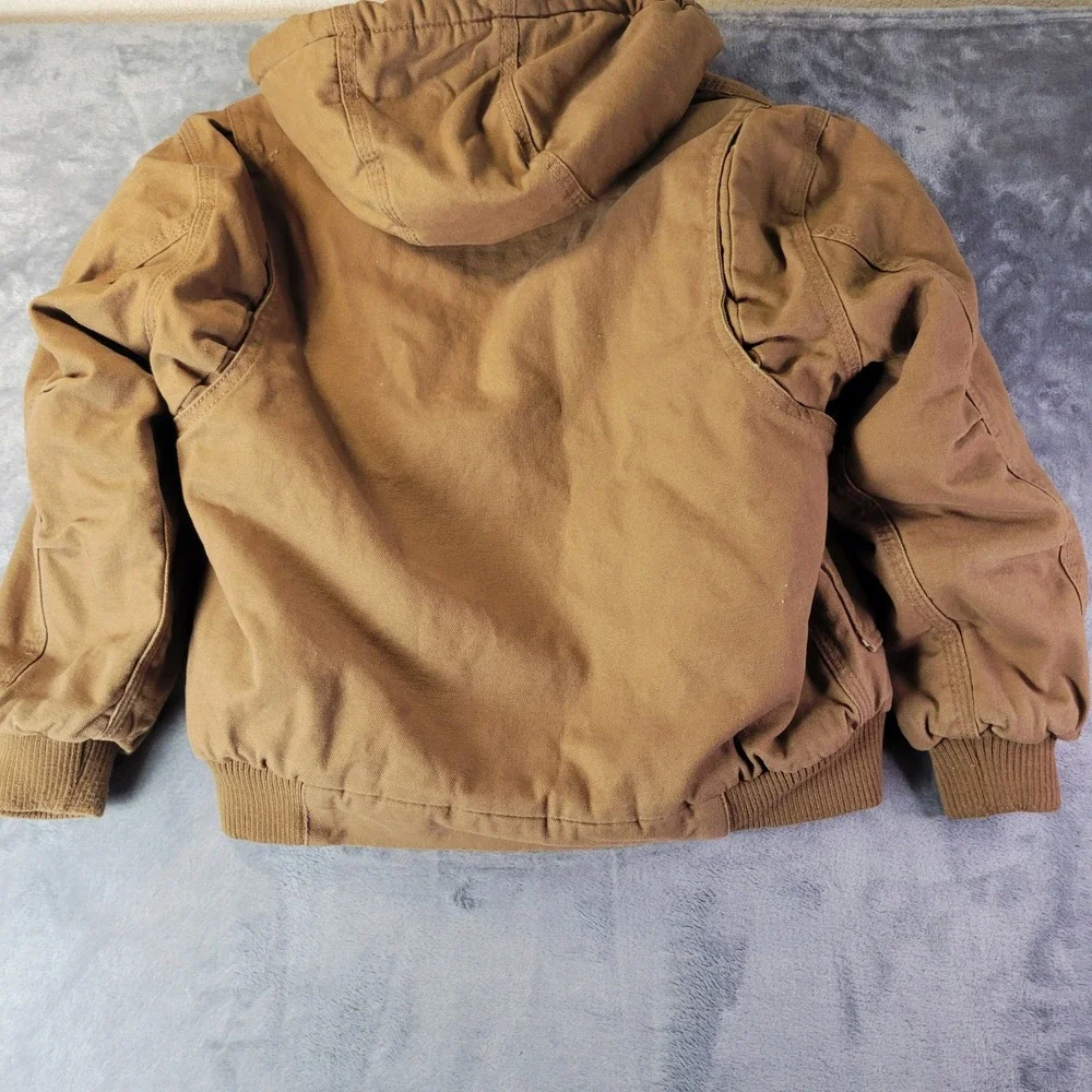 Polar King by Key Kids Brown Duck Canvas Fleece Lined Hooded Work Jacket Kids‎