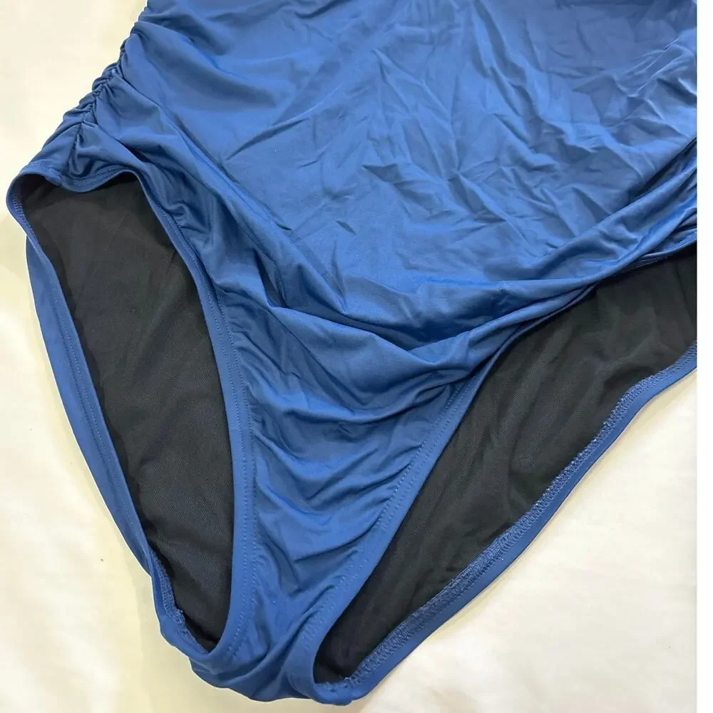 Sundance Womens Large Blue One Piece Bathing Suit Swimwear Swim Beach Vacation