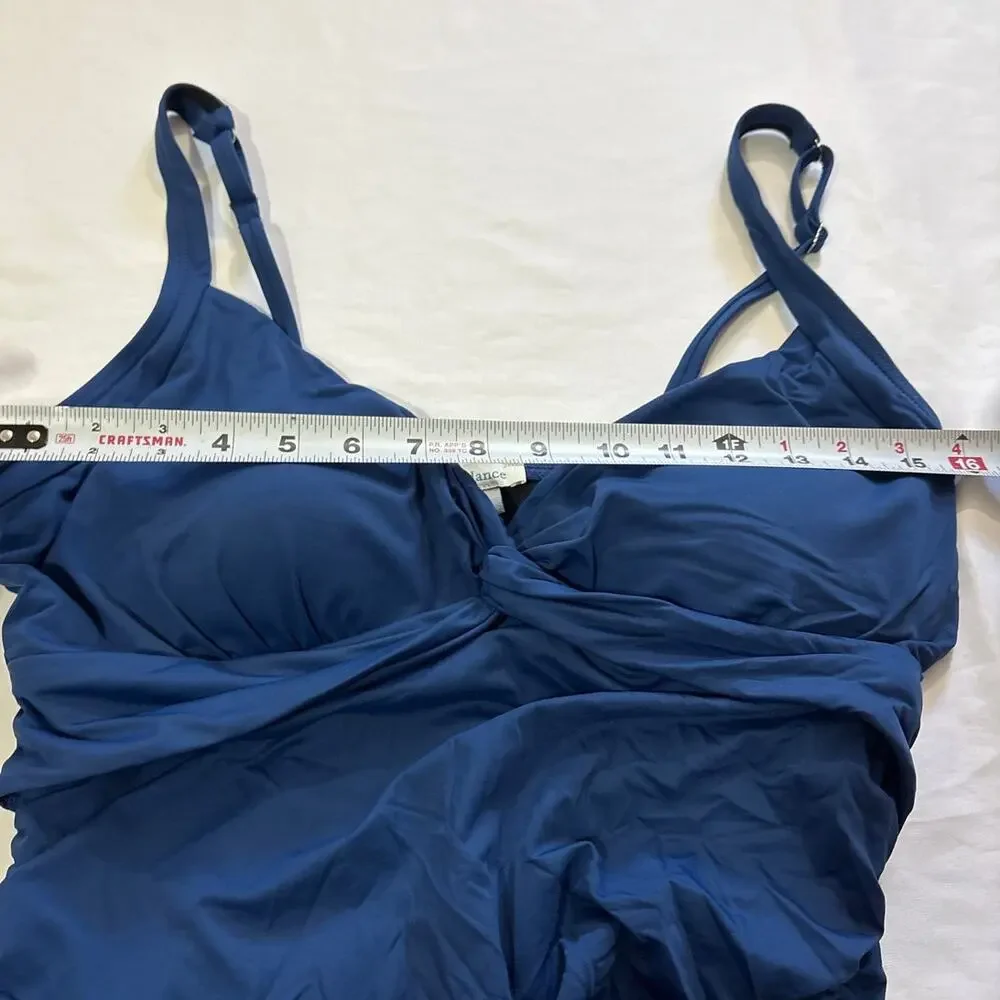 Sundance Womens Large Blue One Piece Bathing Suit Swimwear Swim Beach Vacation