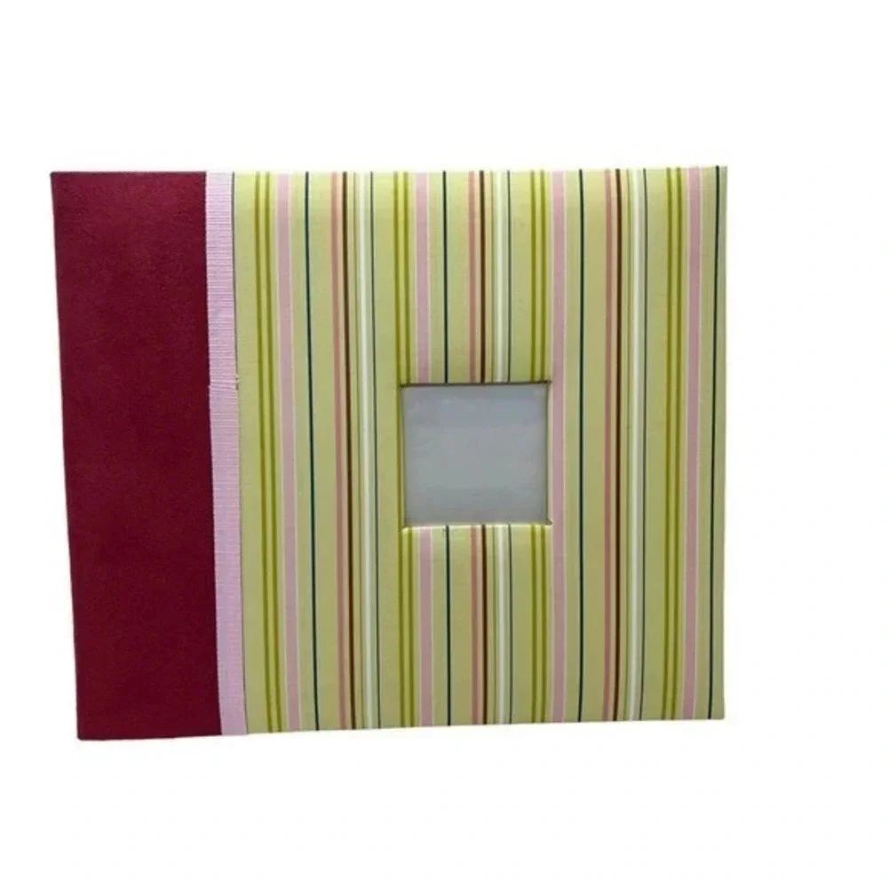ChatterBox Postbound 8 x 8‎ inch Scrapbook Pink Green Stripe New Open Package​​