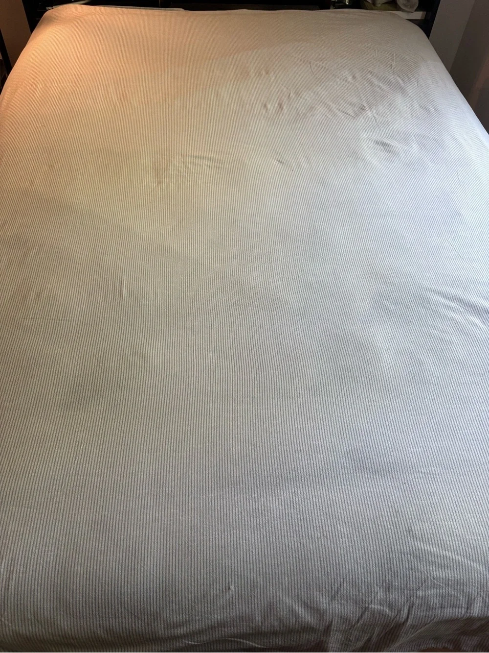 IKEA BERGPALM Gray Pinstripe Duvet Cover - 100% Cotton, 86x86