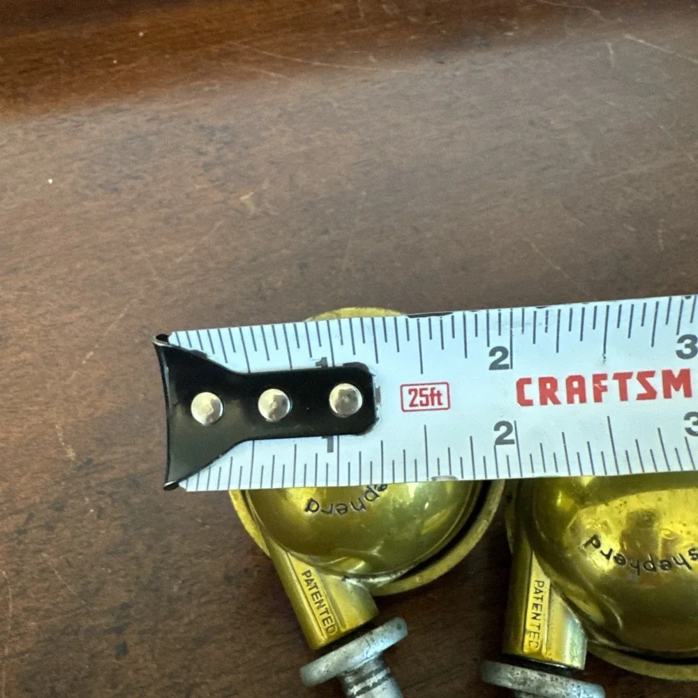 2 ~Vintage Shepherd Brass Ball Caster Wheels 2.5