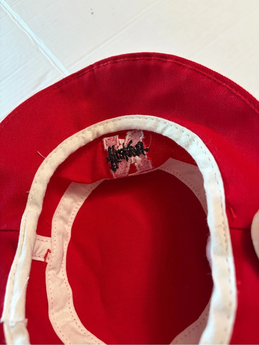 Vtg 90s Nebraska Huskers Toddler Bucket Hat Made in USA Red 18