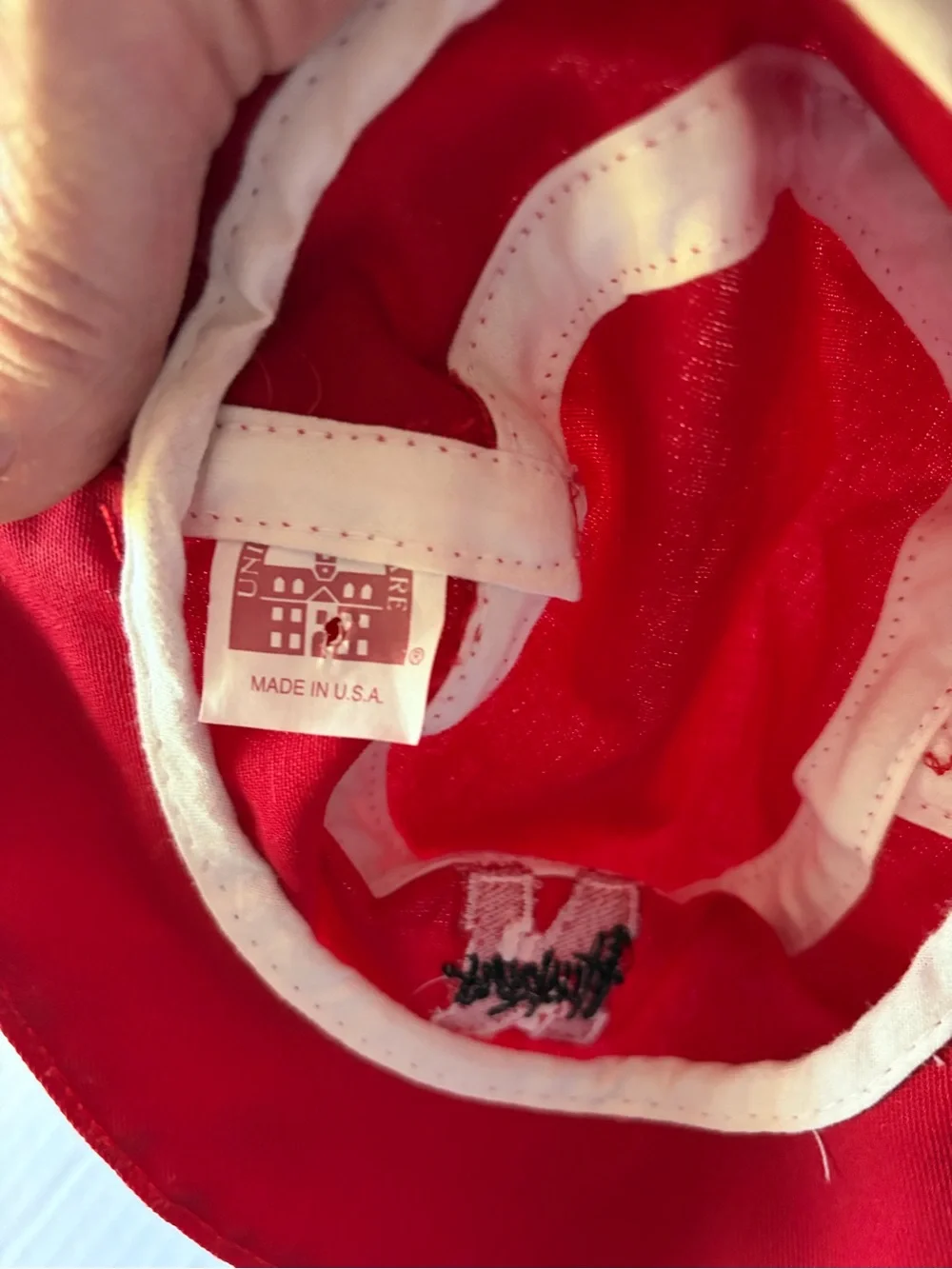 Vtg 90s Nebraska Huskers Toddler Bucket Hat Made in USA Red 18