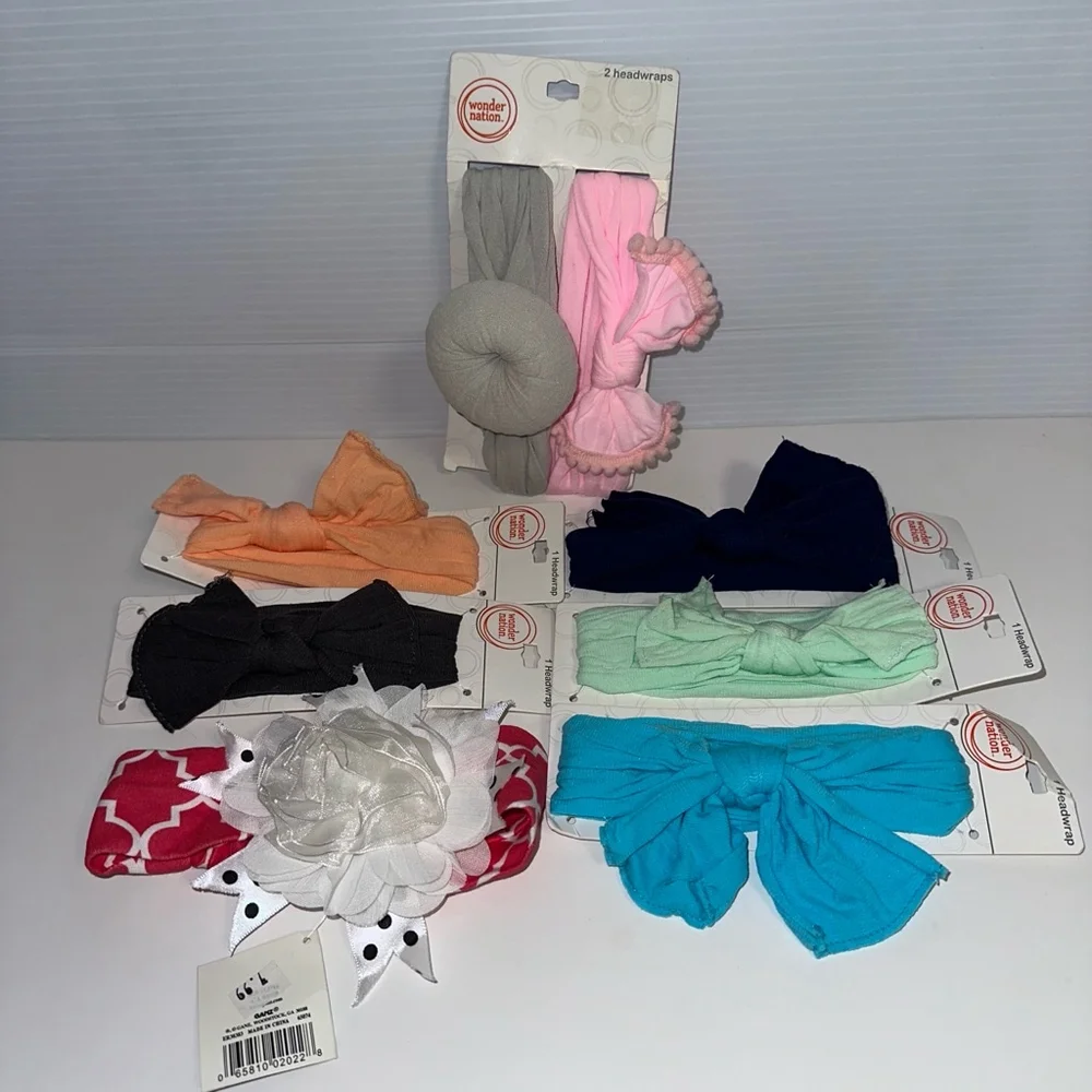 Lot of 8 Baby Girls NEW NWT Headbands One Size Multi-color