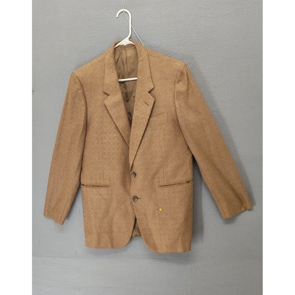 Amalfe Orsini Men Blazer 42 Brown Wool Blend Casual Tweed Style Two Button Coat
