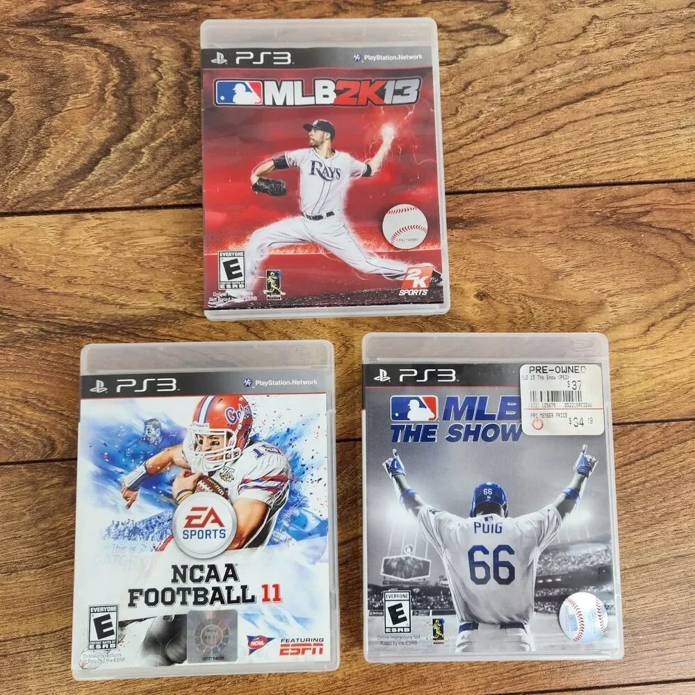 Lot 3) MLB 2K13, MLB 15 The Show, NCAA Football 11  (Sony PlayStation 3) Games