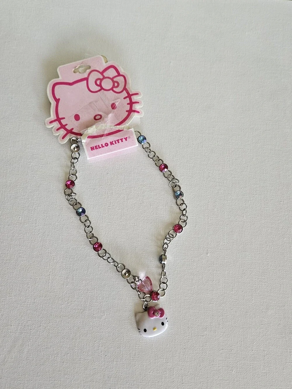 Hello Kitty Chocker Necklace Gems Silver