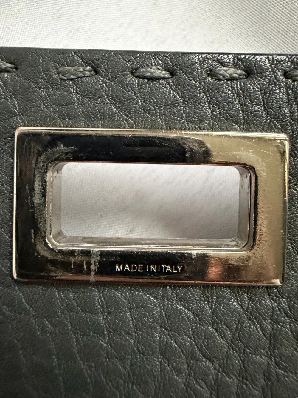 Vintage Fendi Roma Gray Pebbled Leather Continental Wallet