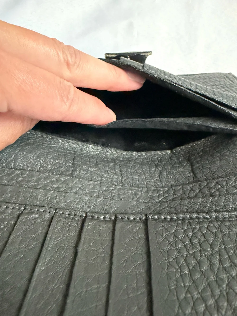 Vintage Fendi Roma Gray Pebbled Leather Continental Wallet
