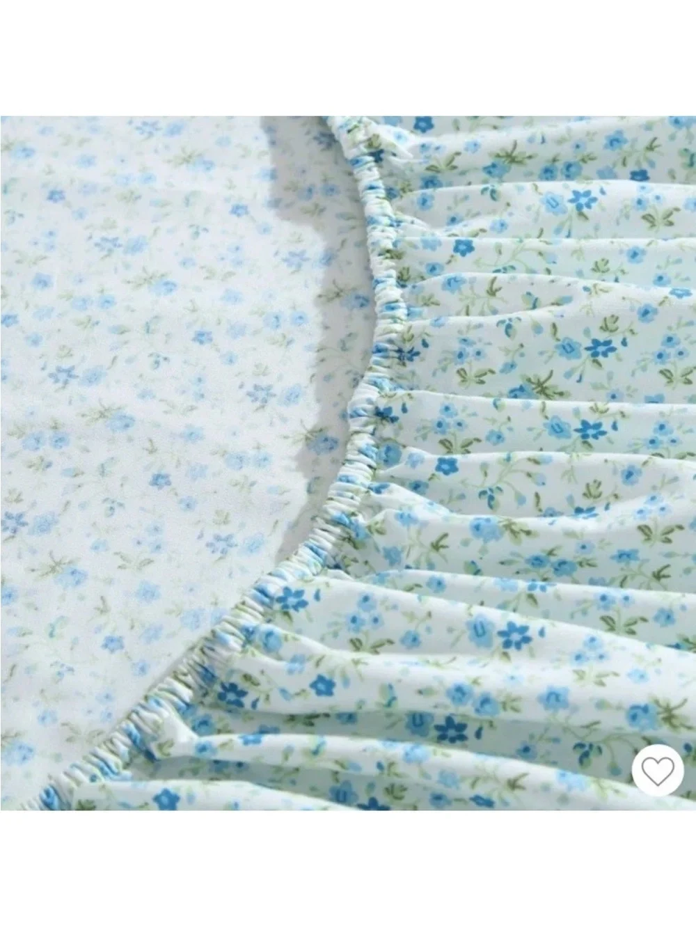 Laura Ashley Evie Full Blue Floral 100% Percale Cotton Sheet Set NWT