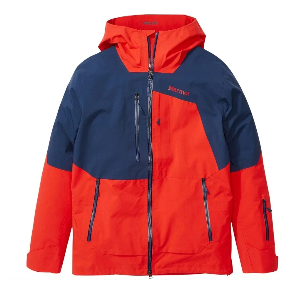 Marmot BL Pro Jacket Mens Gore-Tex Pro Ski Snowboard Shell Red Navy RECCO‎