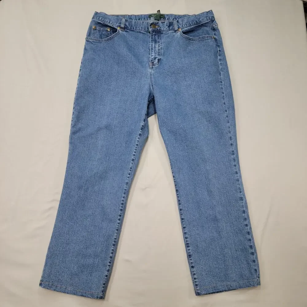 Lauren Ralph Lauren Womens Classic Straight Jeans 16W Stretch Midrise Casual Fit