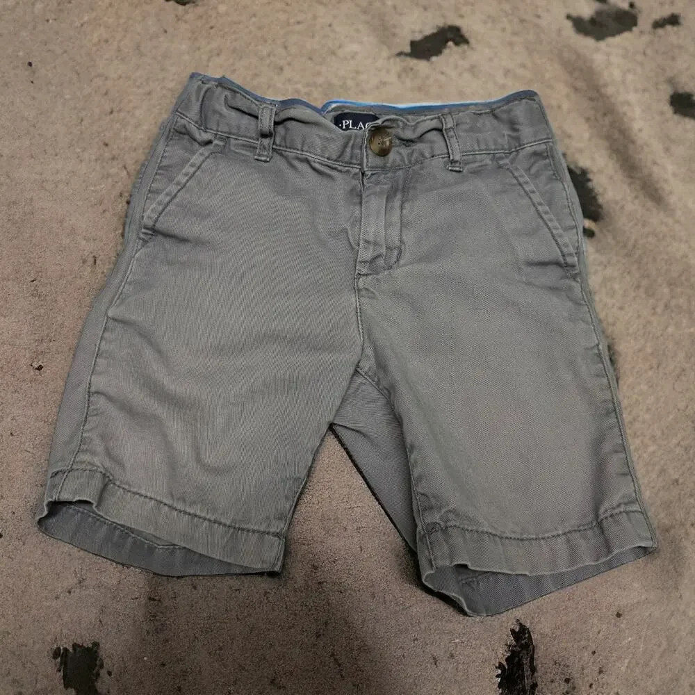 The Children's Place Boys Shorts Size 5 Gray‎ Adjustable Waist Cotton