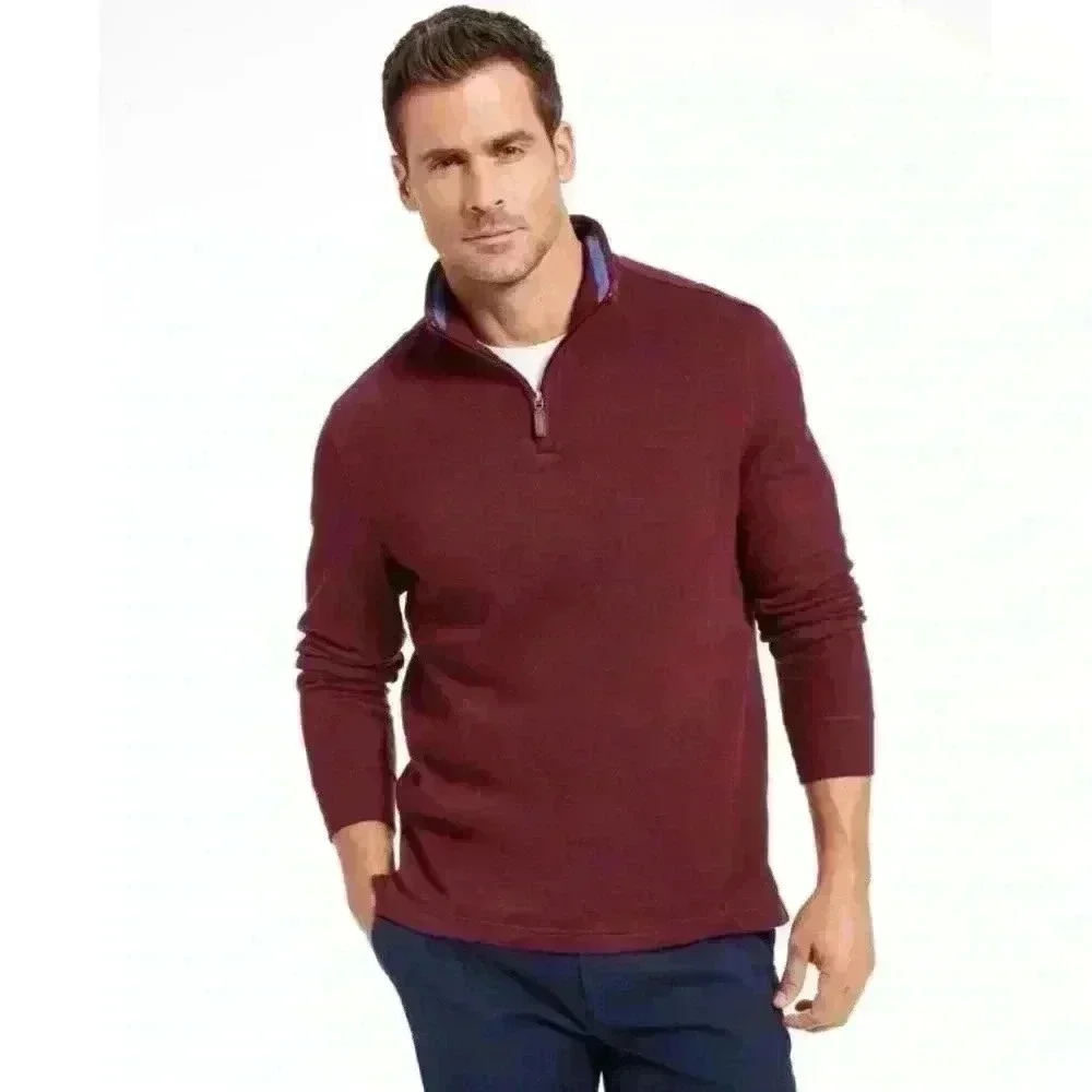 Club Room Mens 1/4 Zip Mock Neck Pullover Sweater