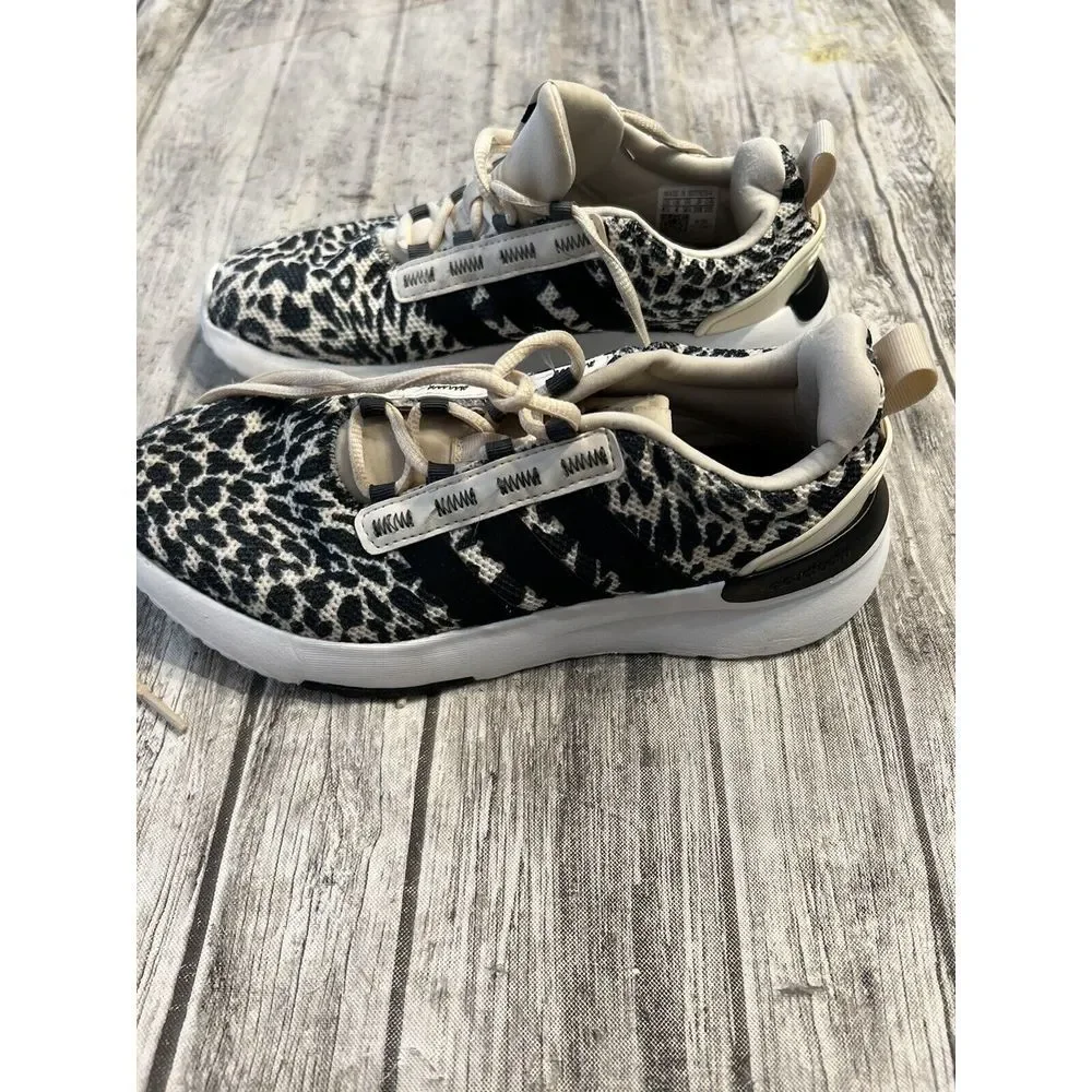 Adidas Swift Run 22 Leopard Cheetah‎ Print Black White GZ 4681 4.5