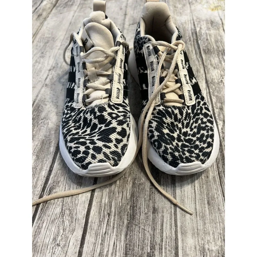 Adidas Swift Run 22 Leopard Cheetah‎ Print Black White GZ 4681 4.5