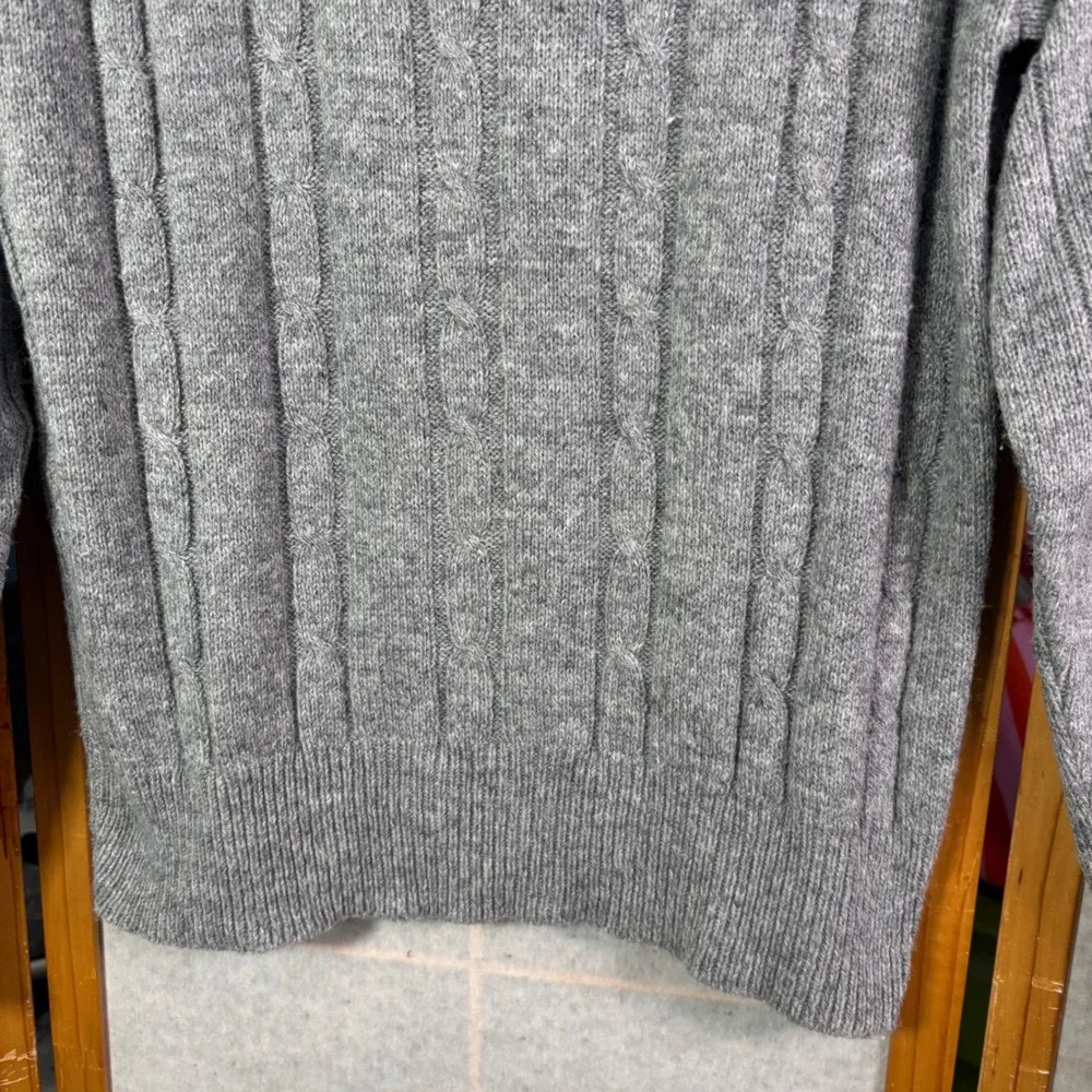 Munsingwear Sweater L Gray Vintage Cable Knit Crewneck Made in USA Mens