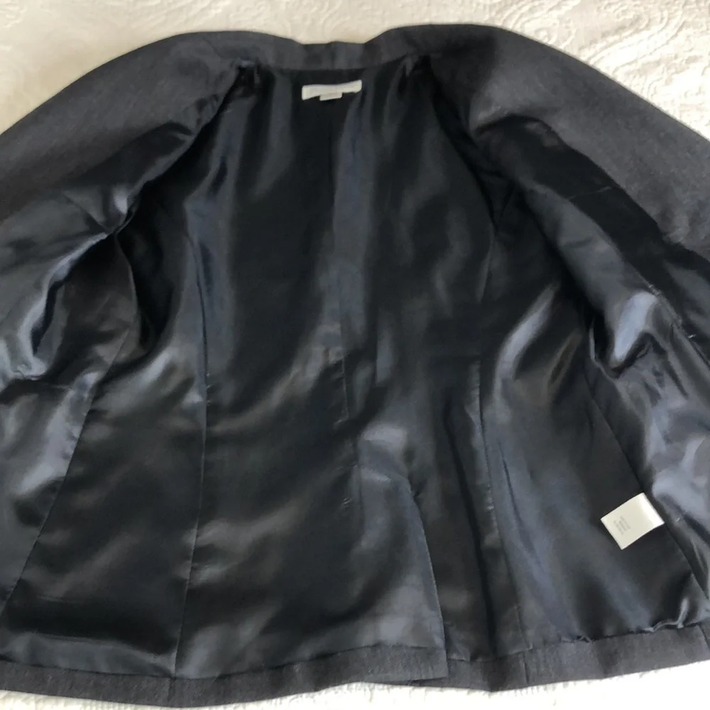 PENDLETON CLASSIC DARK GRAY 100% PURE VIRGIN WOOL BLAZER     SIZE 8