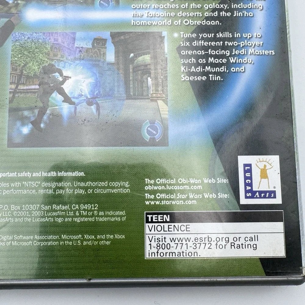 Star Wars: Obi-Wan (Microsoft Xbox, 2001) Complete CIB W/ Reg card Platinum Hit