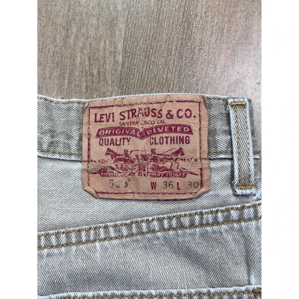 Levi's 505 Regular Fit Jeans Mens 36x30 Khaki Tan Wash Straight Leg vintage Y2K