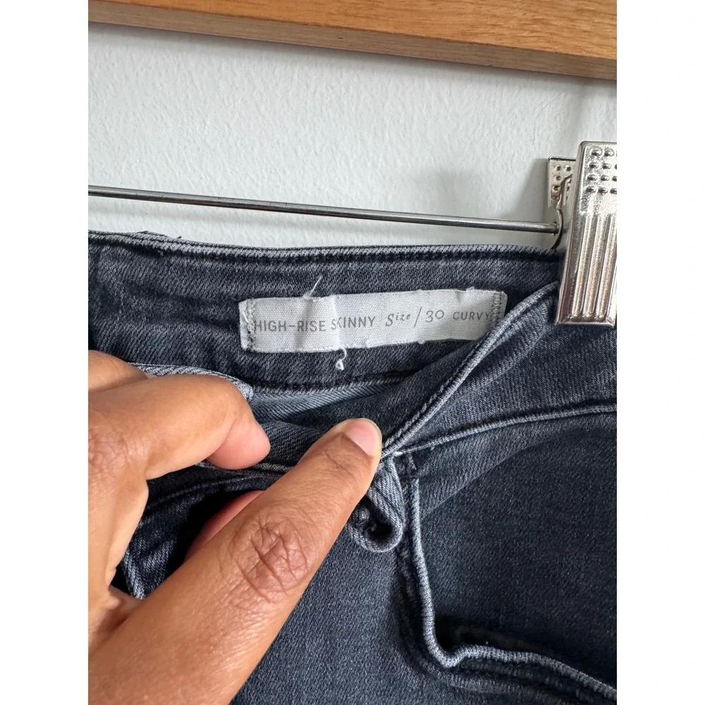 Pilcro Anthropologie High-Rise Skinny Curvy Jeans‎ Faded Black Size 30 RN66170