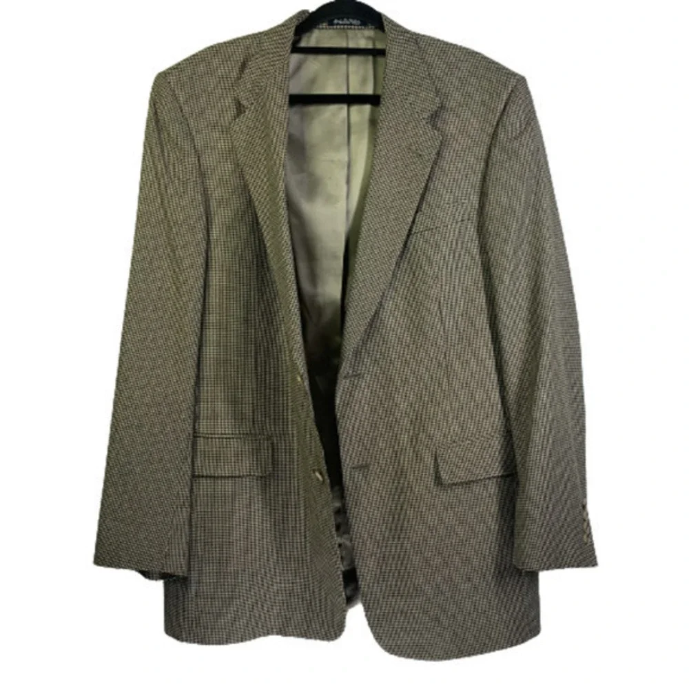 AUSTIN REED Beige Houndstooth Sport Coat Blazer‎ Jacket
