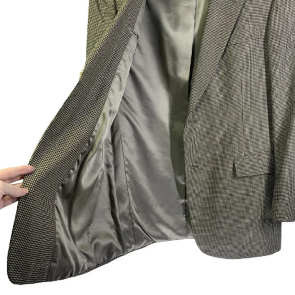 AUSTIN REED Beige Houndstooth Sport Coat Blazer‎ Jacket