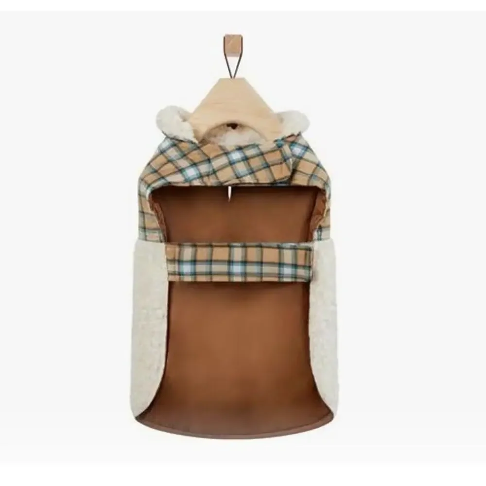 Frisco Lightweight Plaid Pocket Dog & Cat Coat, Medium