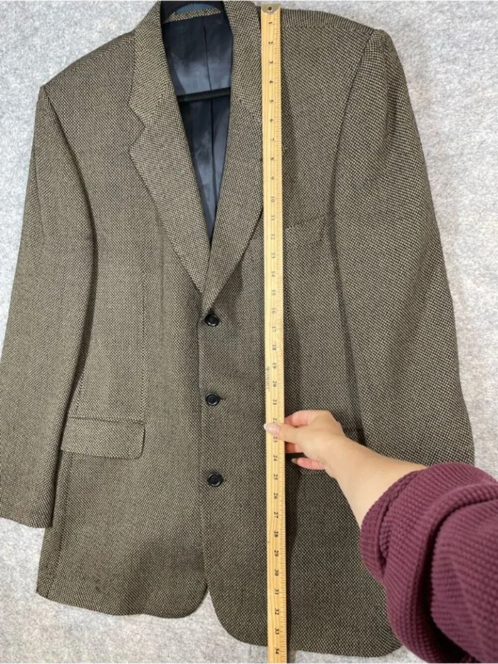 Strellson Wool Blazer Brown 52EU Tailored Luxury Career Sport Coat Business