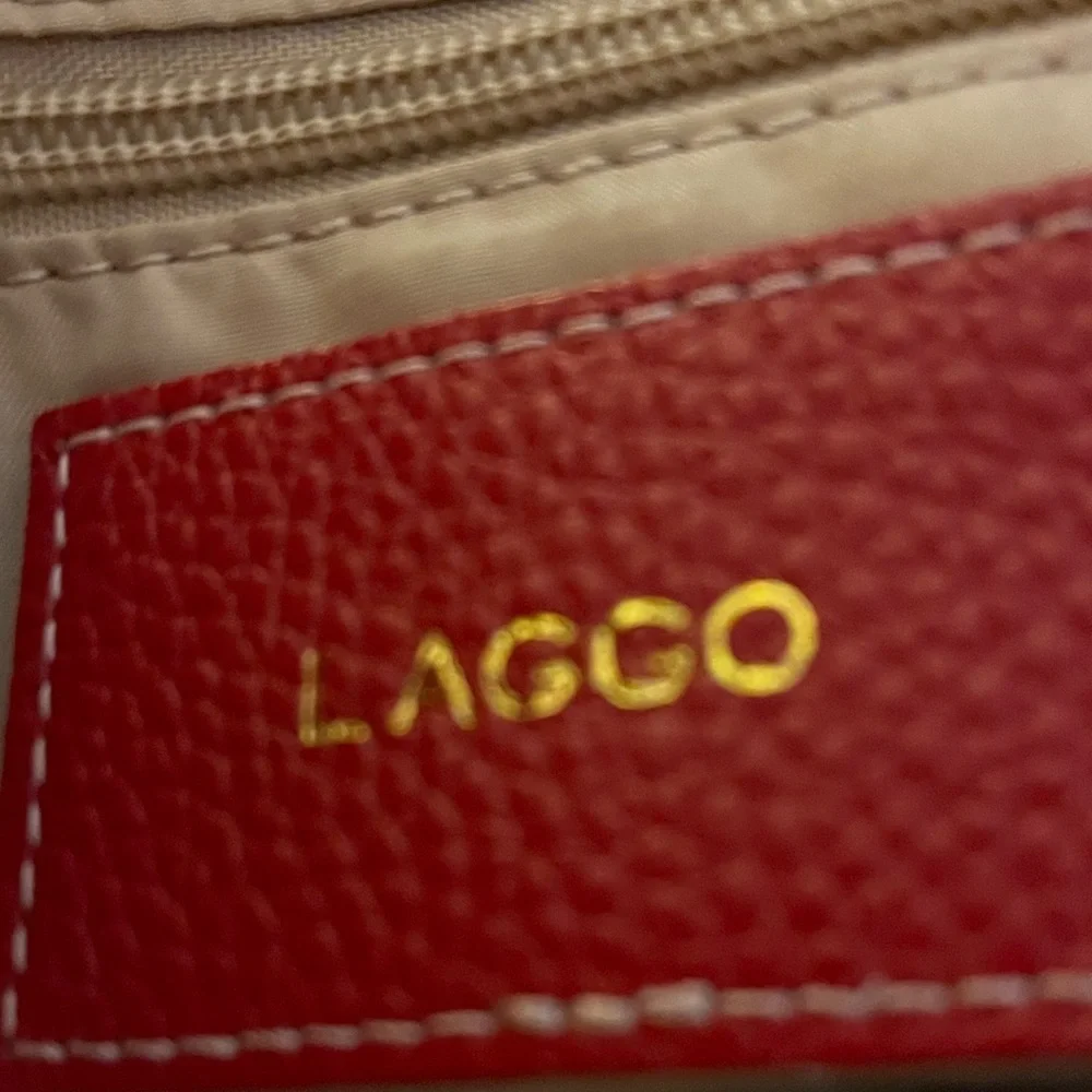 Laggo Red Leather Women's Bag Los Angeles Luxury Brand Laggo Tassels