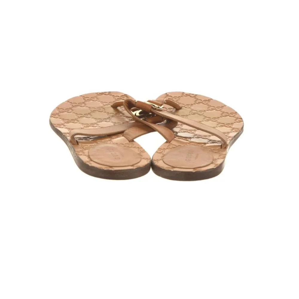 GUCCI Interlocking G Logo Leather Slides Size: 7.5 | IT 37.5 Marmont