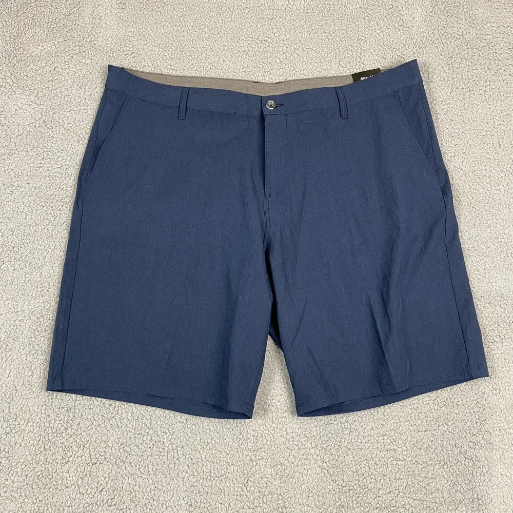 Brickline Fishing Hybrid Shorts Mens Blue Mottled Flat Front‎ Mid Rise Size 44