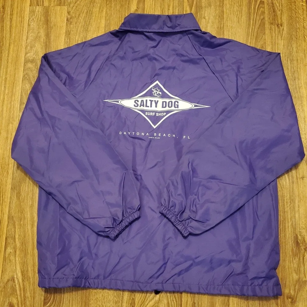 Vintage 90s Salty Dog‎ Surf Shop Jacket Adult Large Purple Daytona 1995