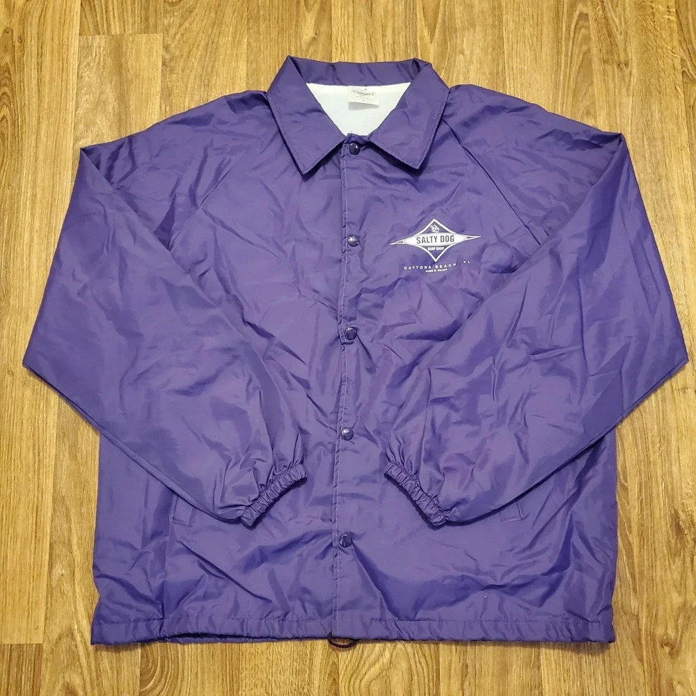 Vintage 90s Salty Dog‎ Surf Shop Jacket Adult Large Purple Daytona 1995