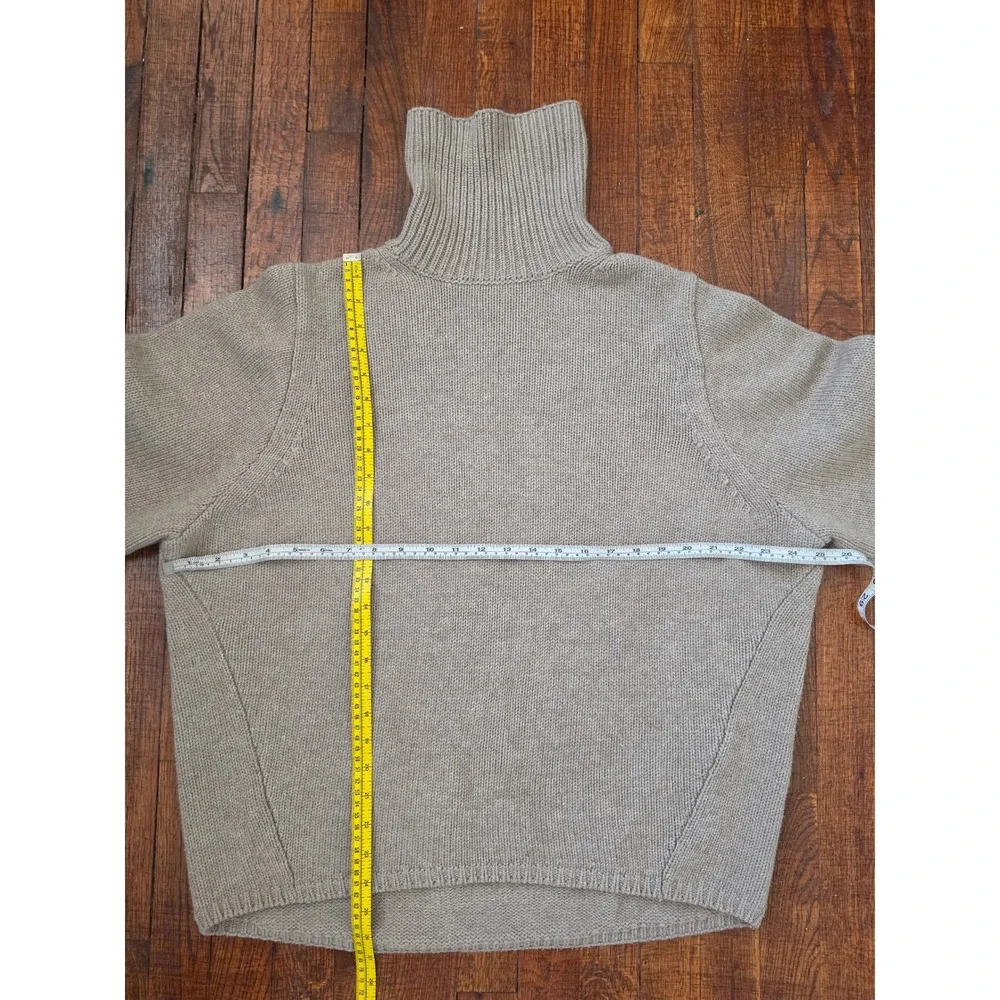 Toteme Cambridge Turtleneck Taupe Merino Cashmere Oversized Sweater sz XXS- S