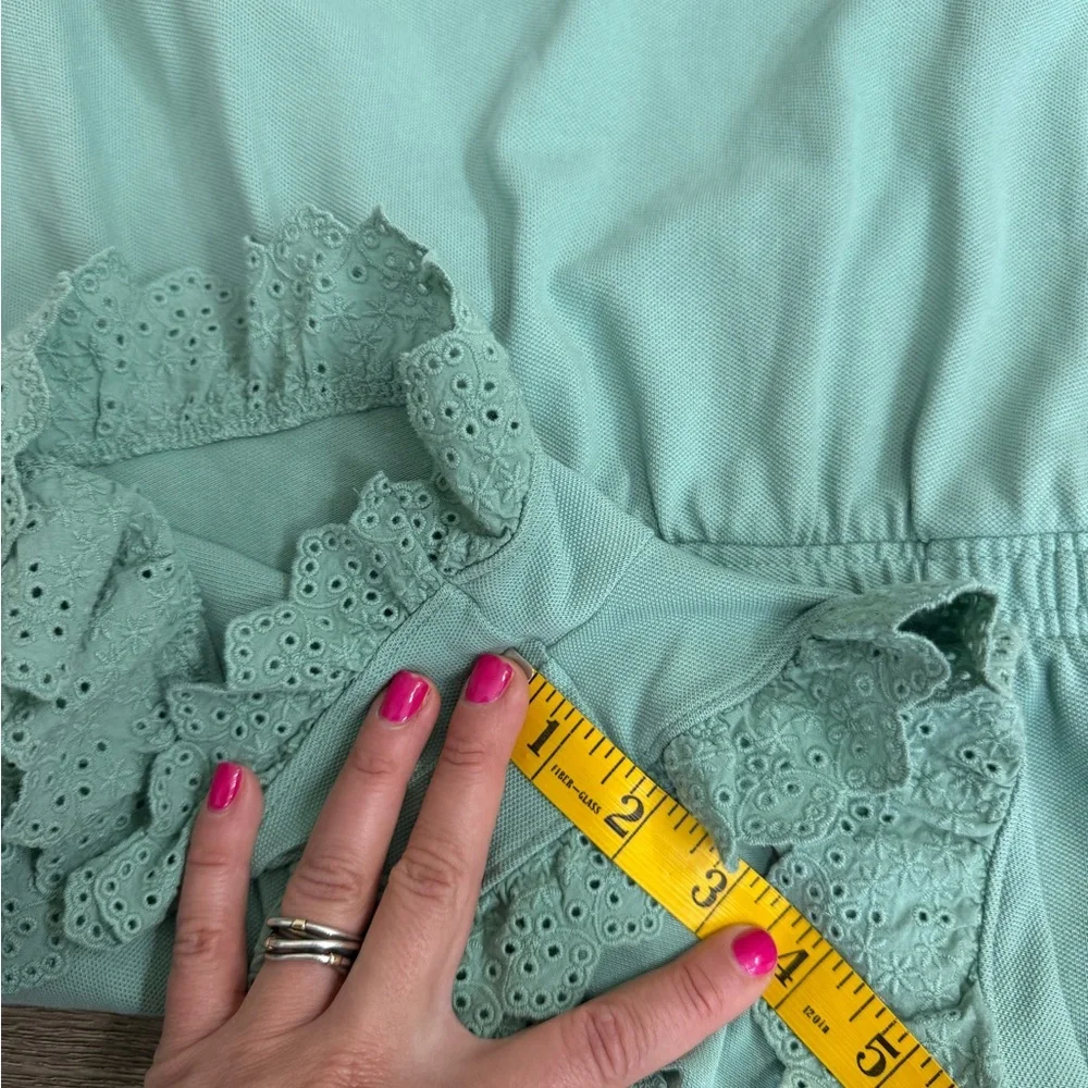 RALPH LAUREN GIRLS MINT GREEN STRETCH LACE POLO ROMPER NWT SIZE XL