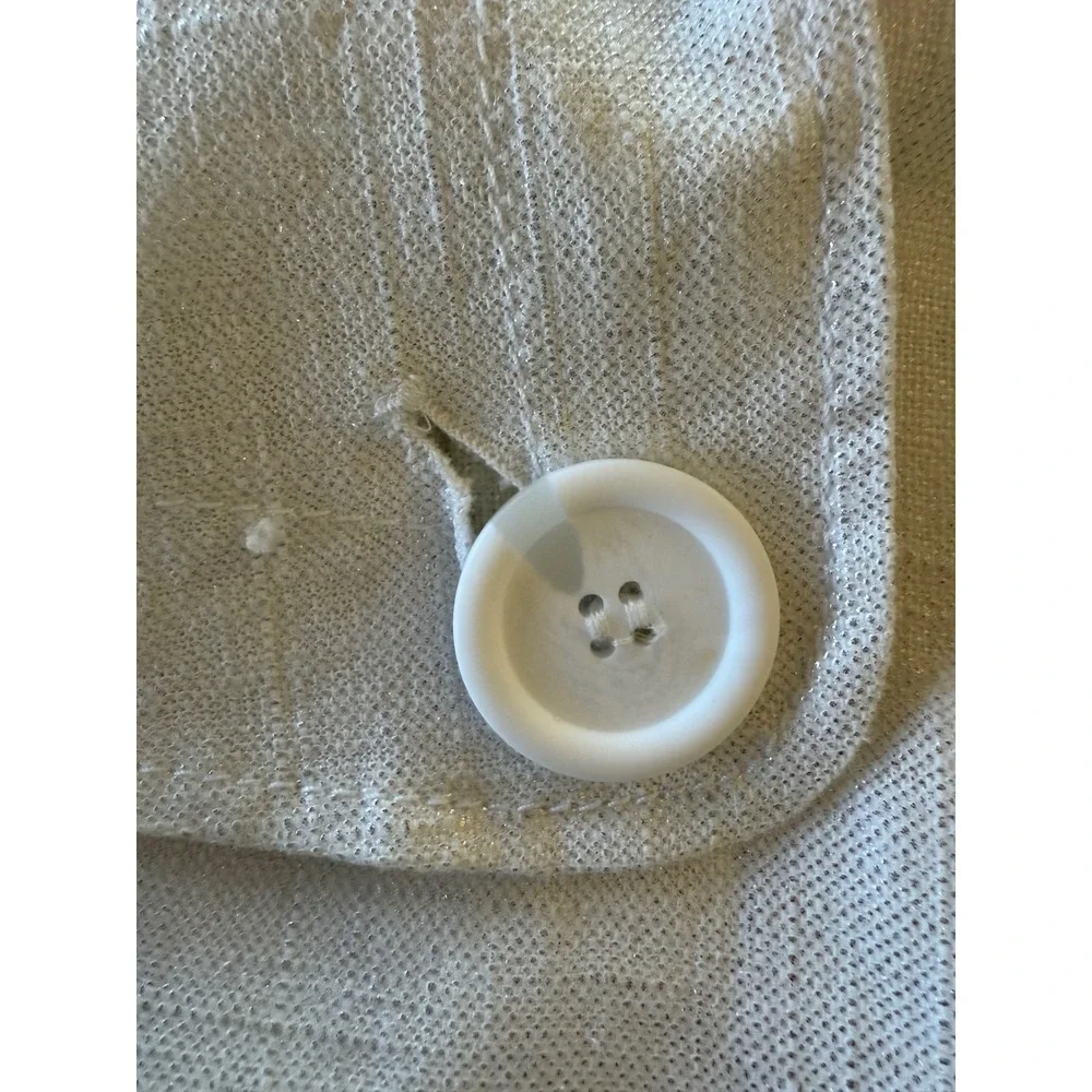 Peter Nygard Women's Size 16 Linen‎ Blend White Button Front Trench Coat Jacket