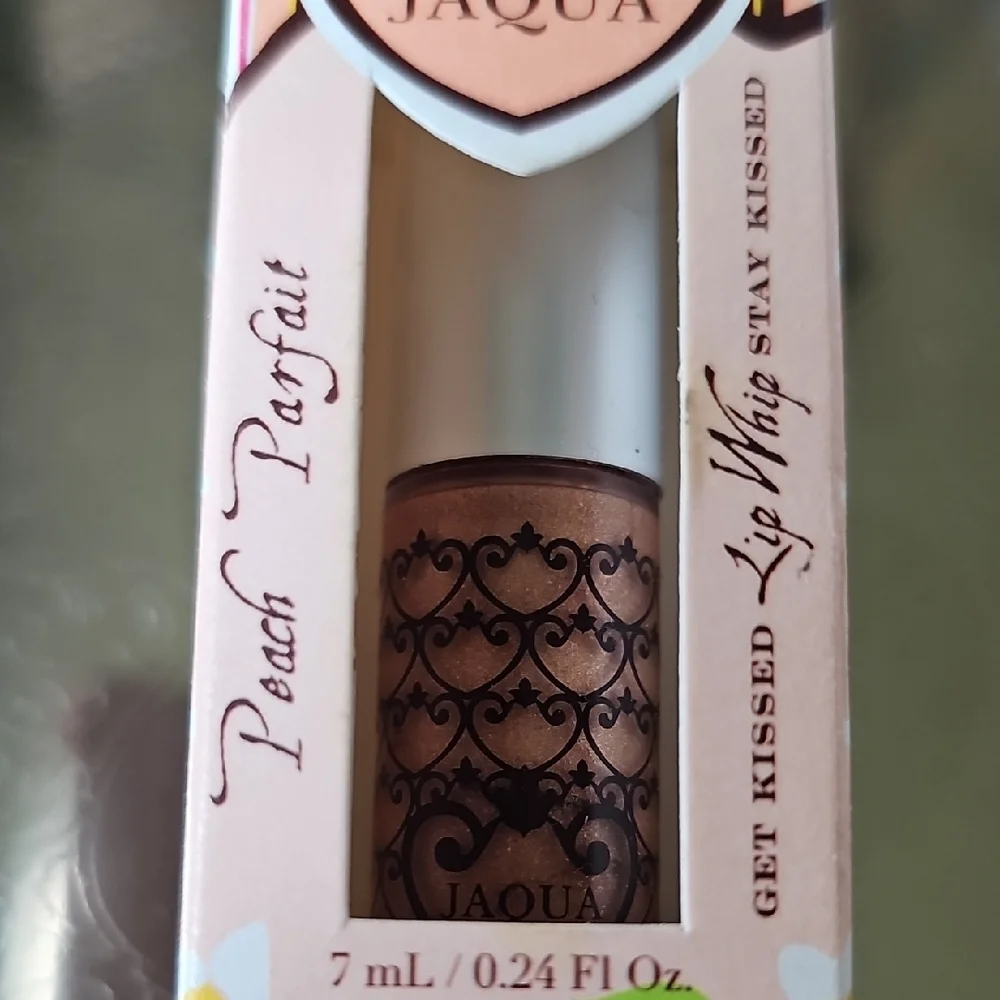 NIB Jaqua Beauty Peach Parfait Lip Whip Lip Gloss Peach Scented With Shimmer