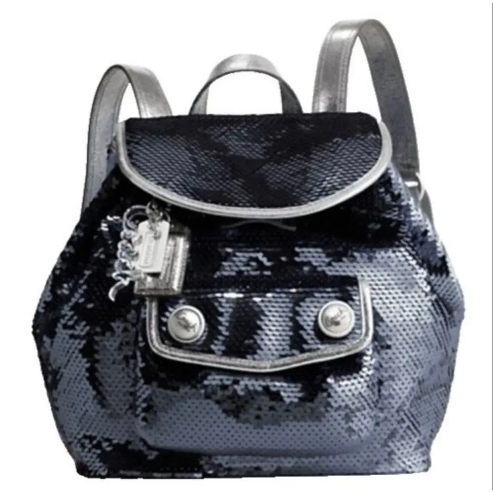 Coach vintage spotlight blue sequin Backpack minibag shoulder bag Y2K VTG