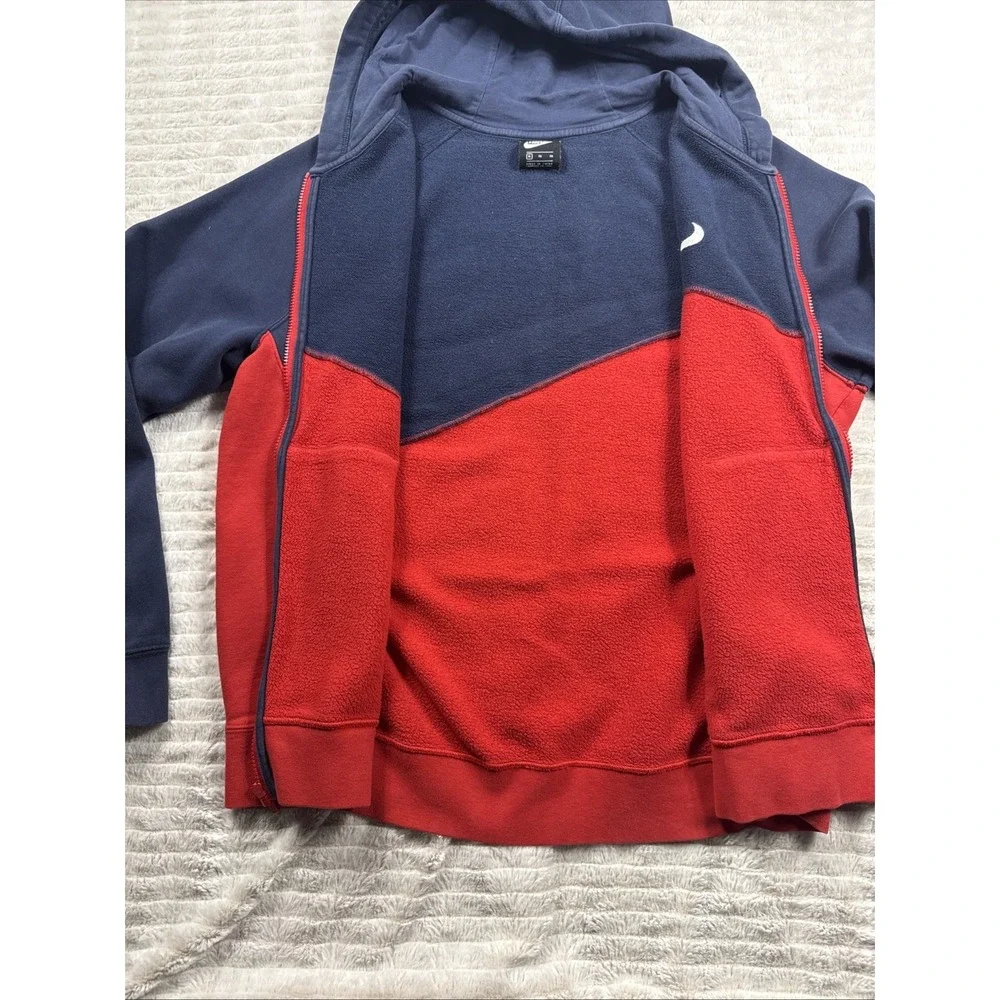 Nike Sportswear Swoosh Full Zip Hoodie Mens XL Red Blue White Nice Warm Comfy